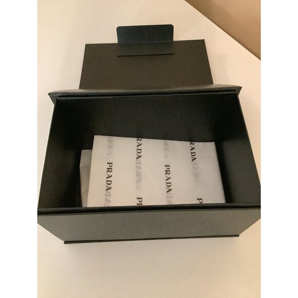 Prada Box Only Black With Embossed PRADA Logo In silver, 7”Lx4”Hx41/2 W New - Picture 9 of 9